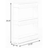 Basicwise Plastic Storage Cabinet Organizer 3 Shelf Cart Rack Tower with Wheels QI003575